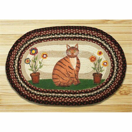 CAPITOL EARTH RUGS Folk Art Cat Oval Patch 65-344FAC